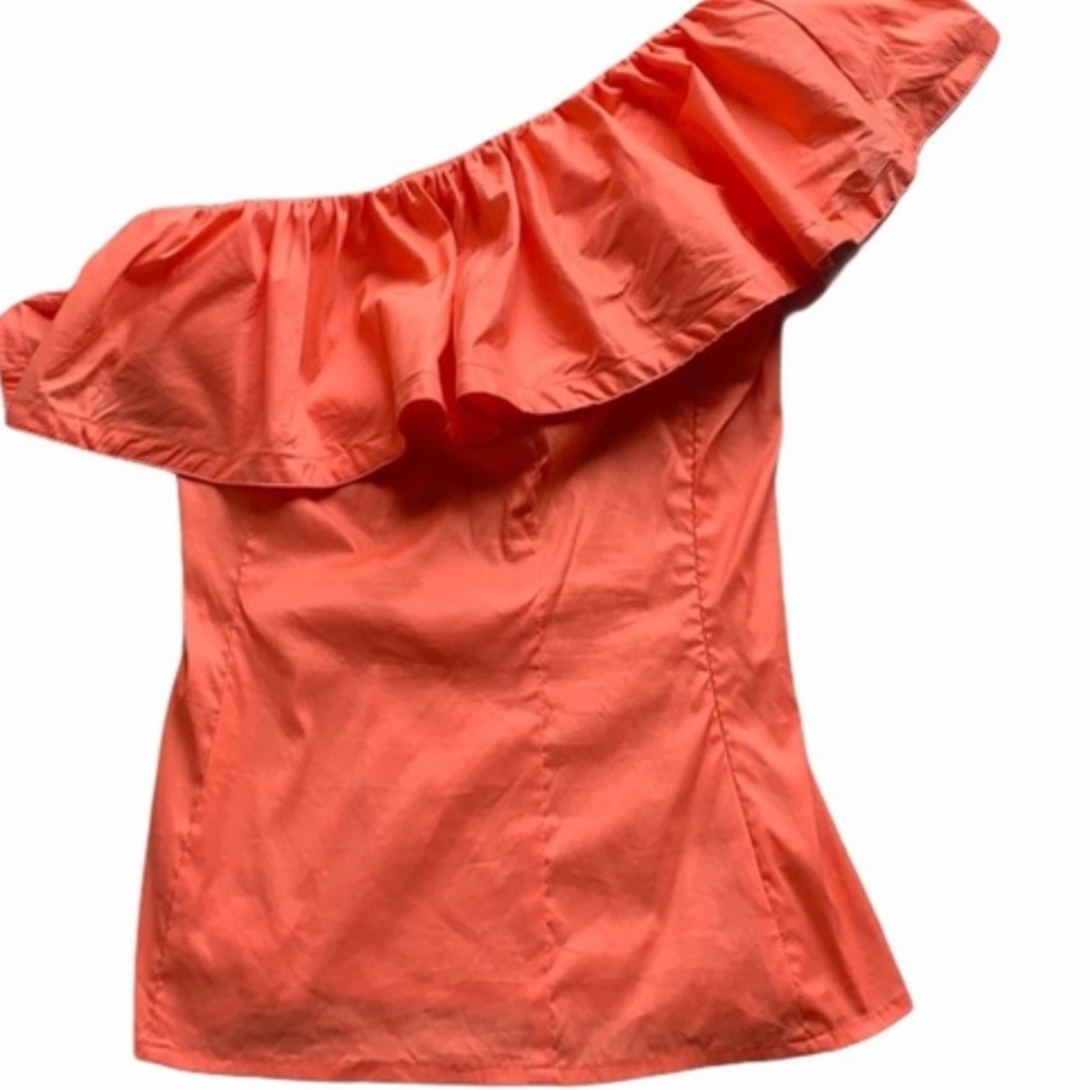 Trina Turk Orange One Shoulder Top
